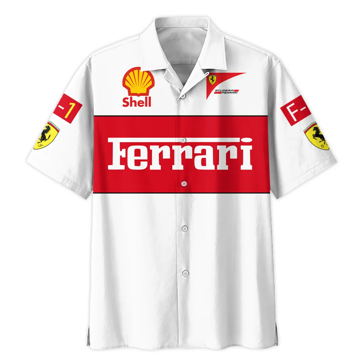 Scuderia Ferrari Racing F1 Hawaiian Shirt All Over Prints BLF1R25325AHW - White