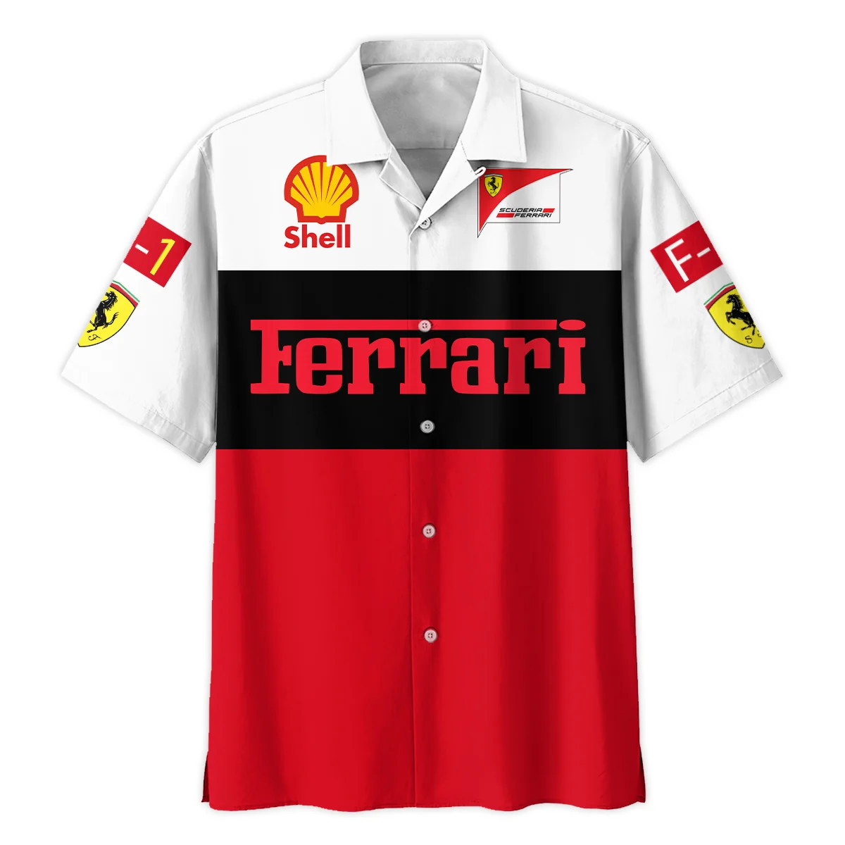 Scuderia Ferrari Racing F1 Hawaiian Shirt All Over Prints BLF1R25325AHW - White Red