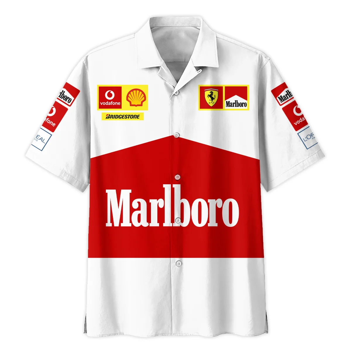 Scuderia Ferrari Racing F1 Hawaiian Shirt All Over Prints BLF1R26325AHW - White 2