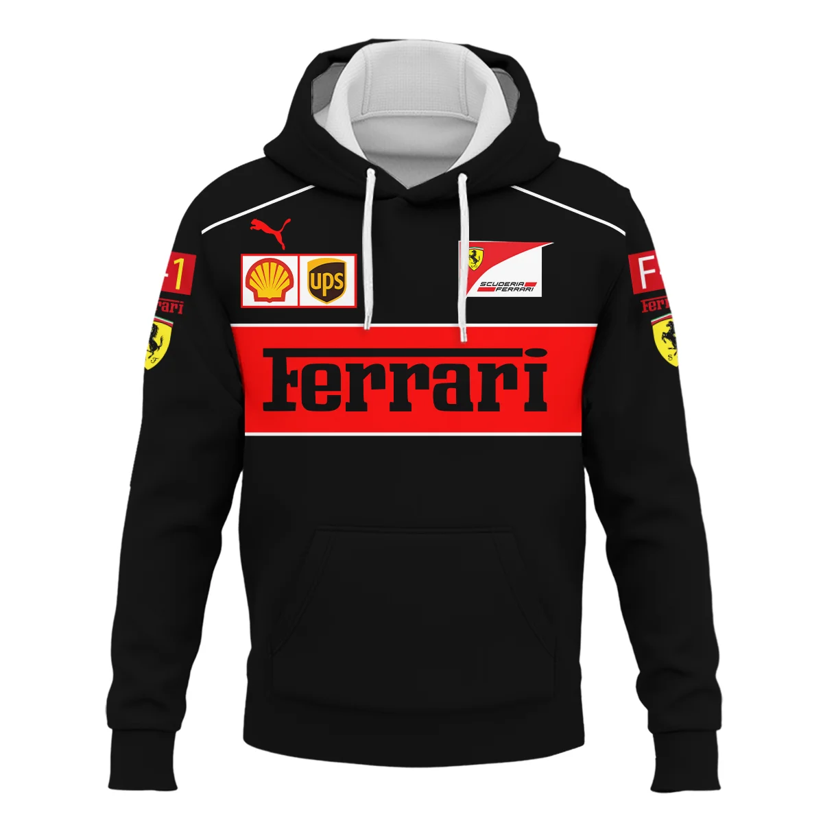 Scuderia Ferrari Racing F1 Hoodie All Over Prints BLF1R21325AHD - Black