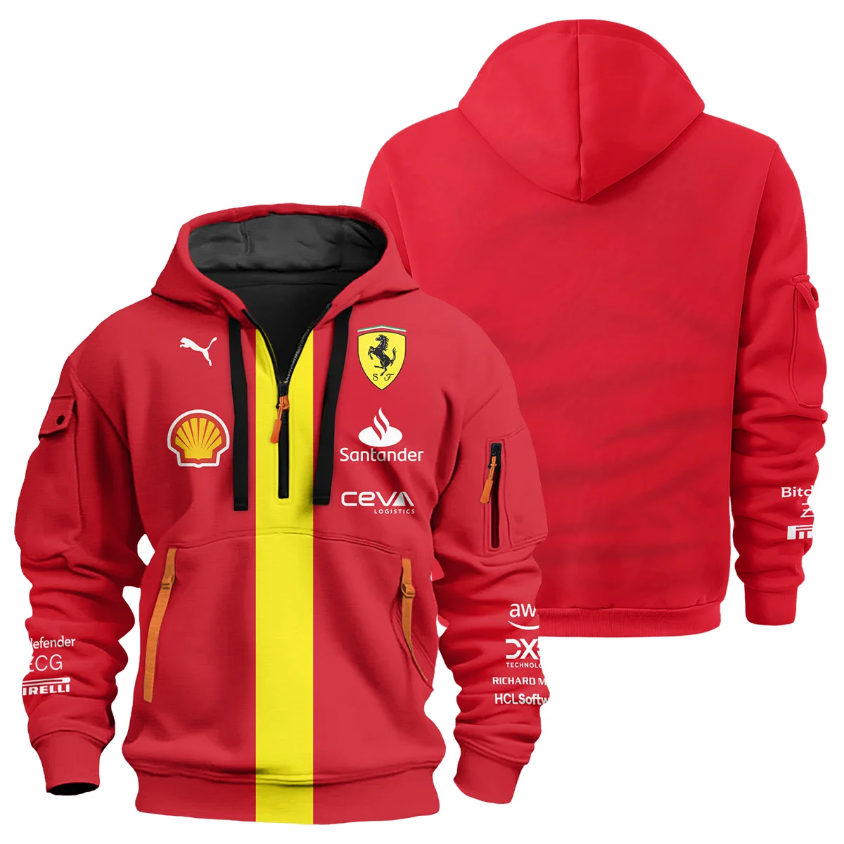Scuderia Ferrari Racing F1 Hoodie Half Zipper All Over Prints BLF1R19325A33HZ