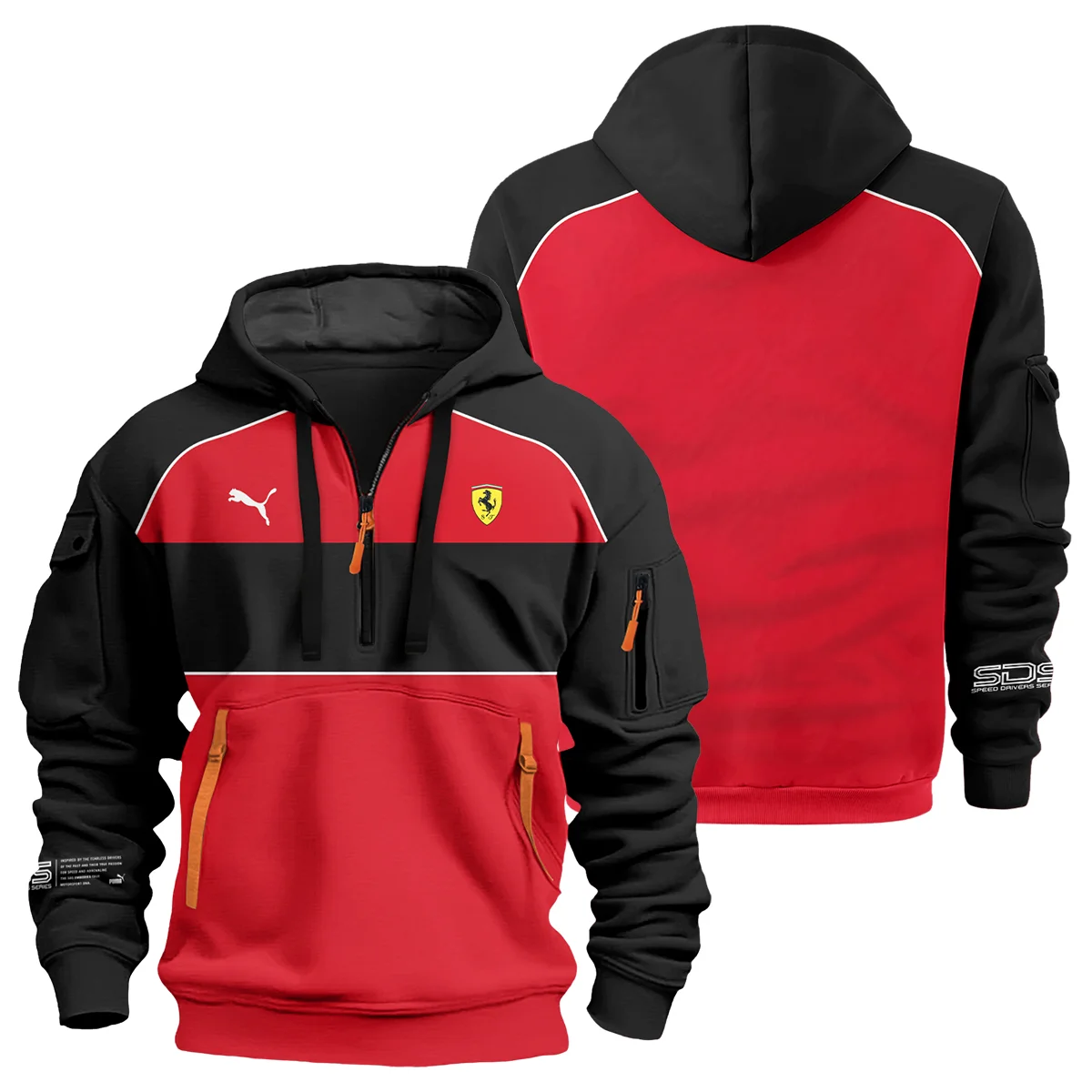 Scuderia Ferrari Racing F1 Hoodie Half Zipper All Over Prints BLF1R19325A43HZ