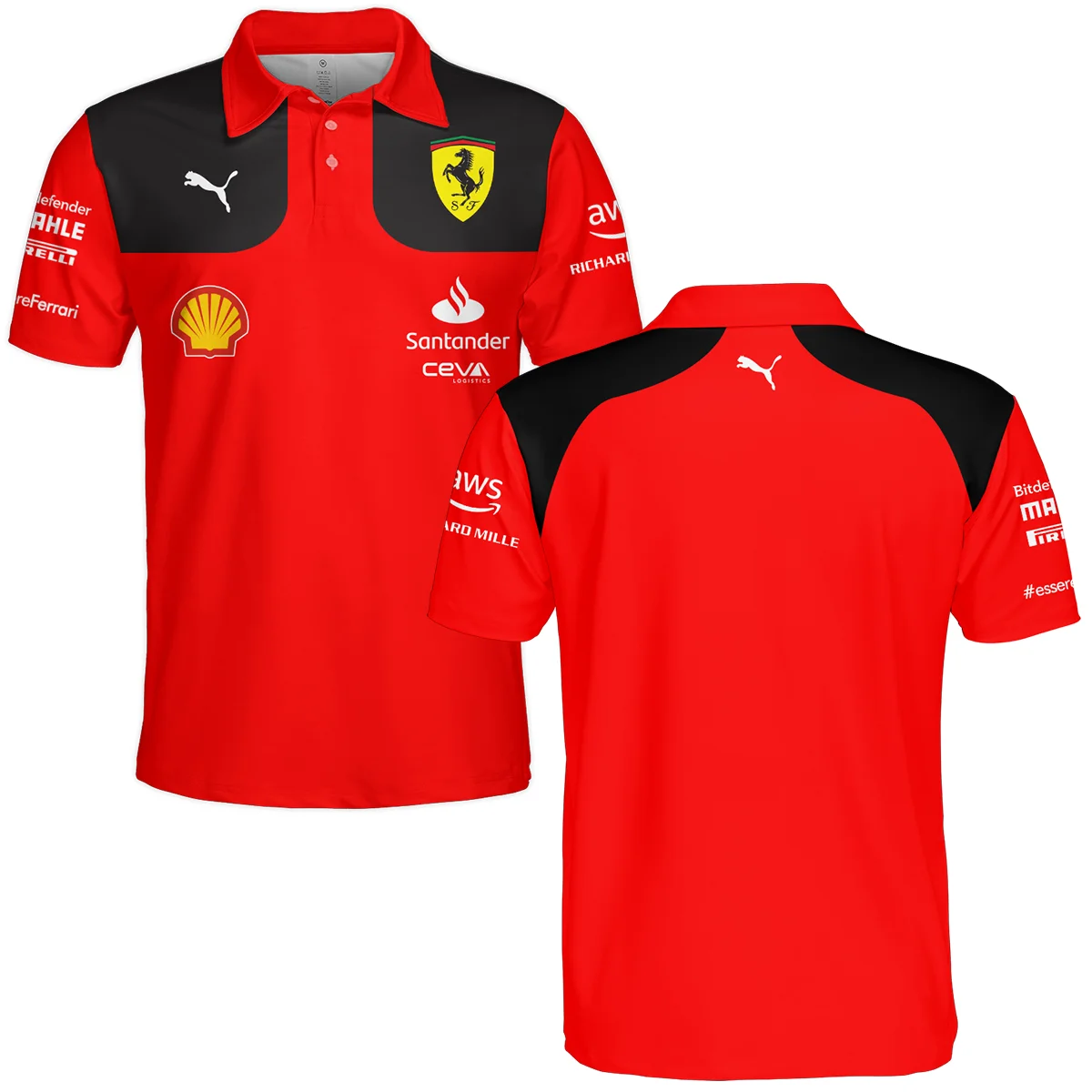 Scuderia Ferrari Racing F1 Polo Shirt All Over Prints BLF1R19325A2PL