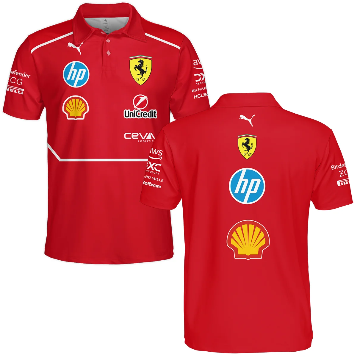 Scuderia Ferrari Racing F1 Polo Shirt All Over Prints BLF1R19325A5PL