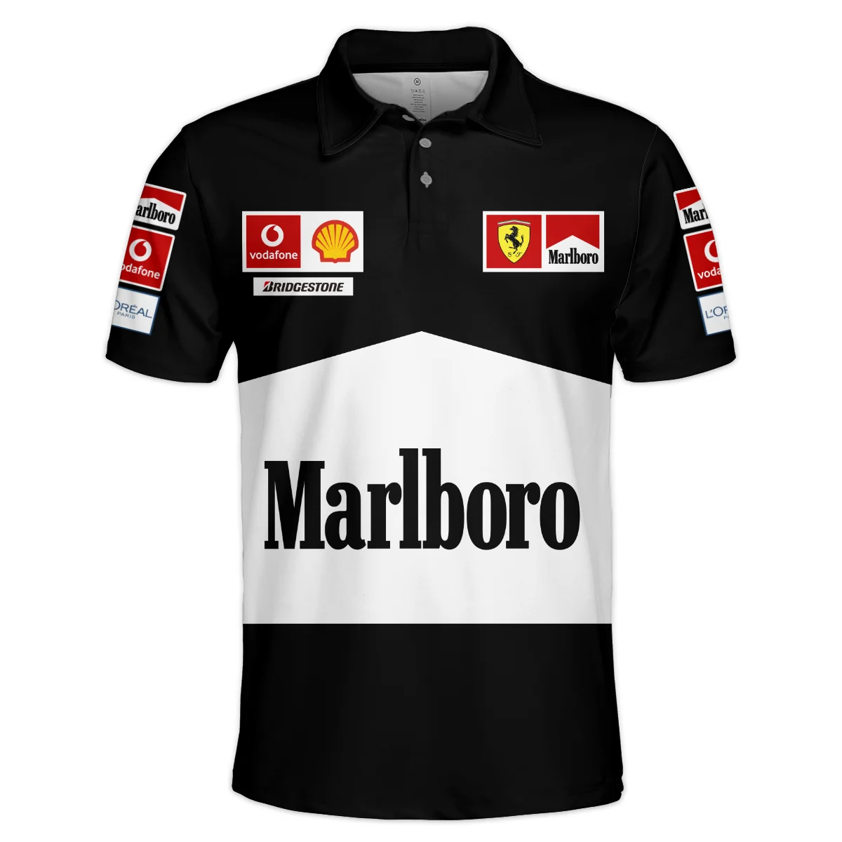 Scuderia Ferrari Racing F1 Polo Shirt All Over Prints BLF1R26325APL - Black 2