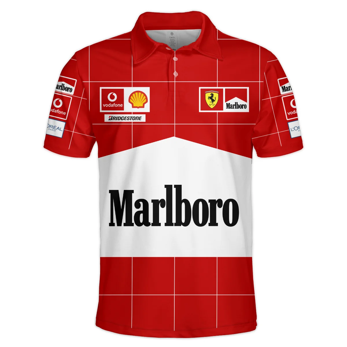 Scuderia Ferrari Racing F1 Polo Shirt All Over Prints BLF1R26325APL - Red 1