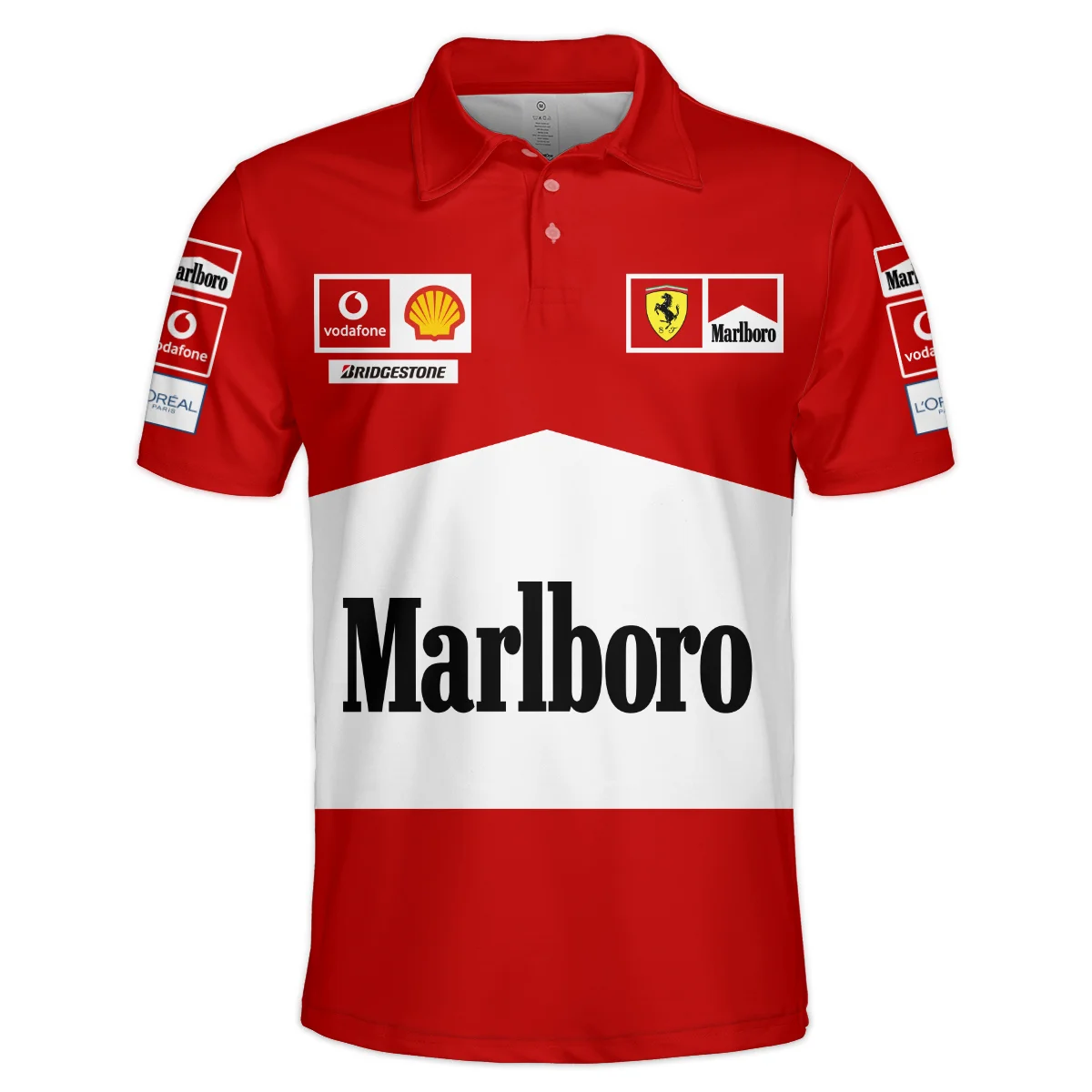 Scuderia Ferrari Racing F1 Polo Shirt All Over Prints BLF1R26325APL - Red 2