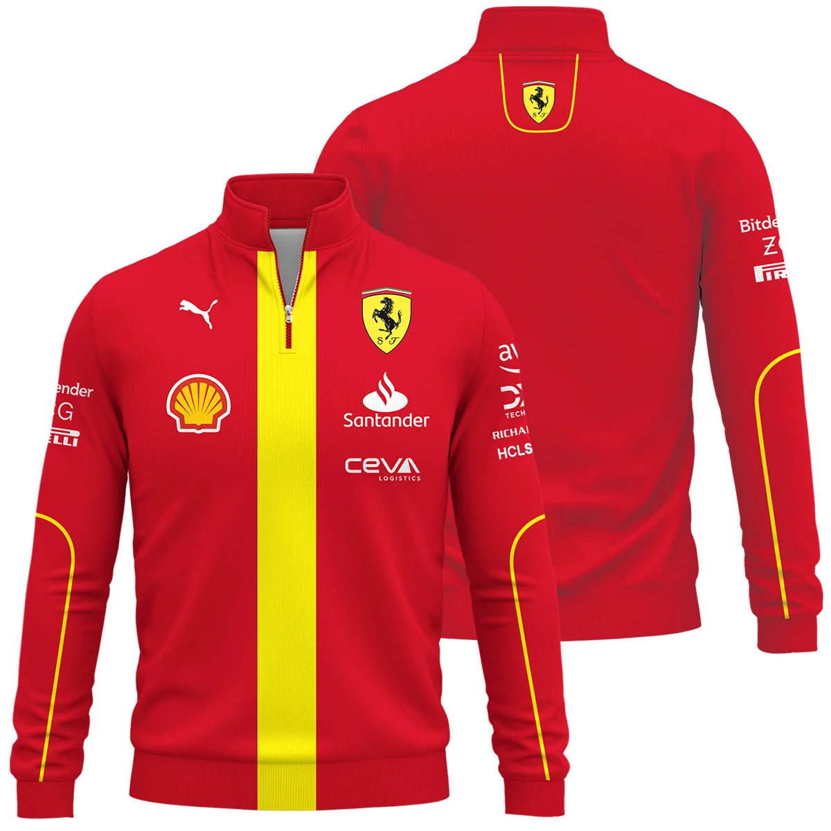 Scuderia Ferrari Racing F1 QuarterZip-Sweatshirt All Over Prints BLF1R19325A3QTZ