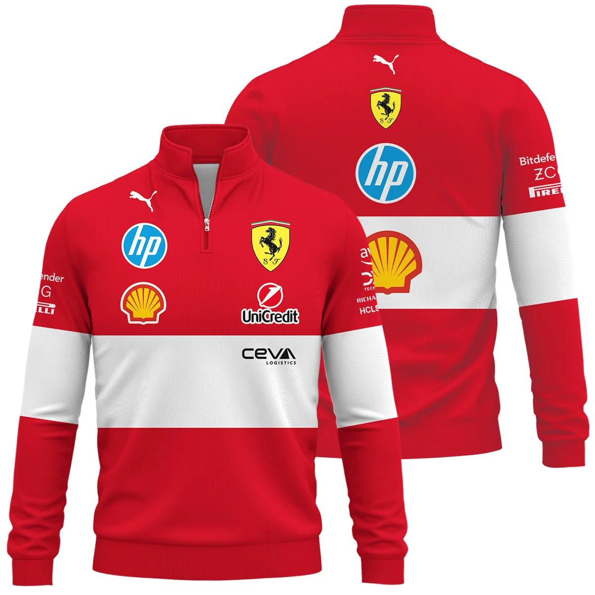 Scuderia Ferrari Racing F1 QuarterZip-Sweatshirt All Over Prints BLF1R19325A6QTZ
