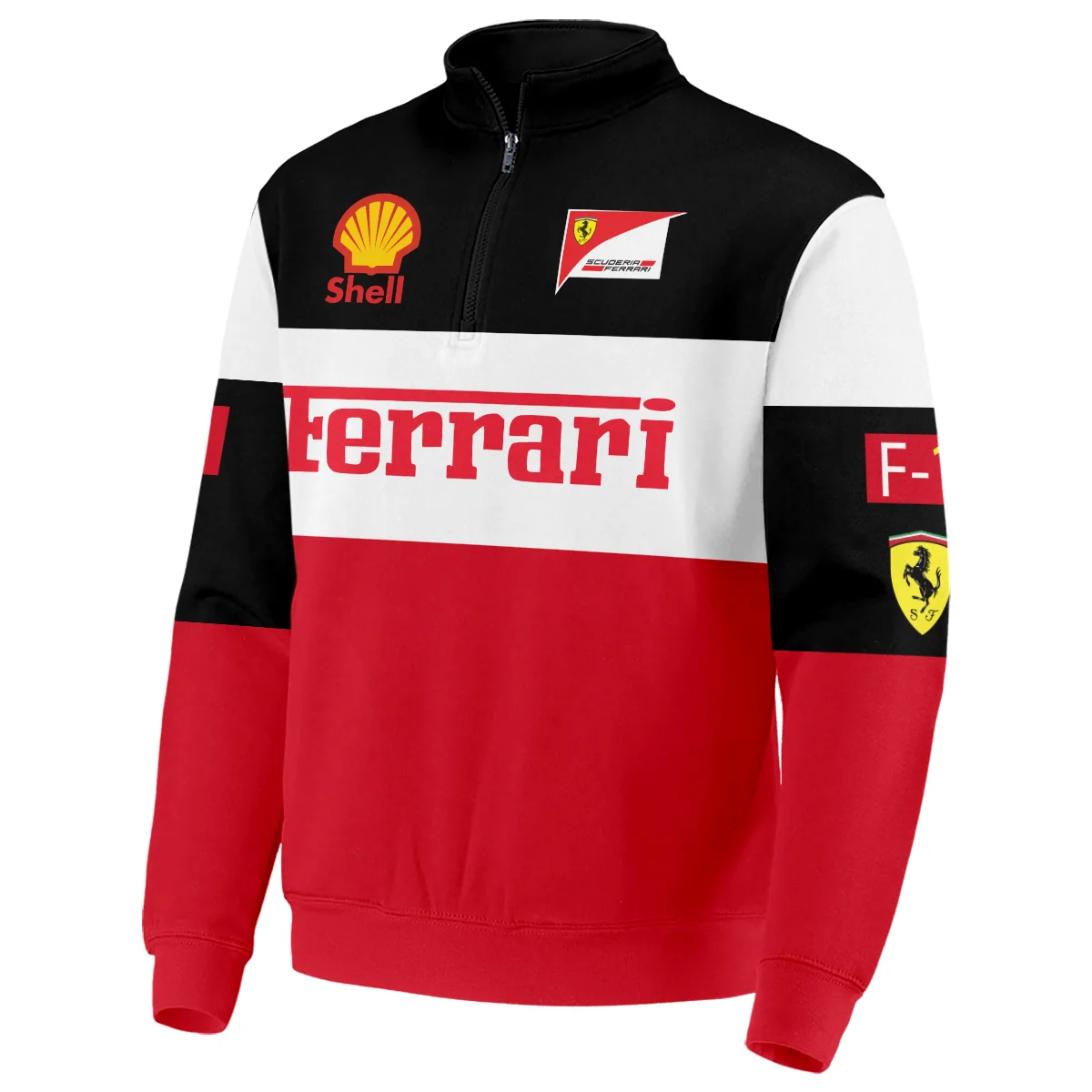 Scuderia Ferrari Racing F1 QuarterZip-Sweatshirt All Over Prints BLF1R25325AQTZ - Black Red