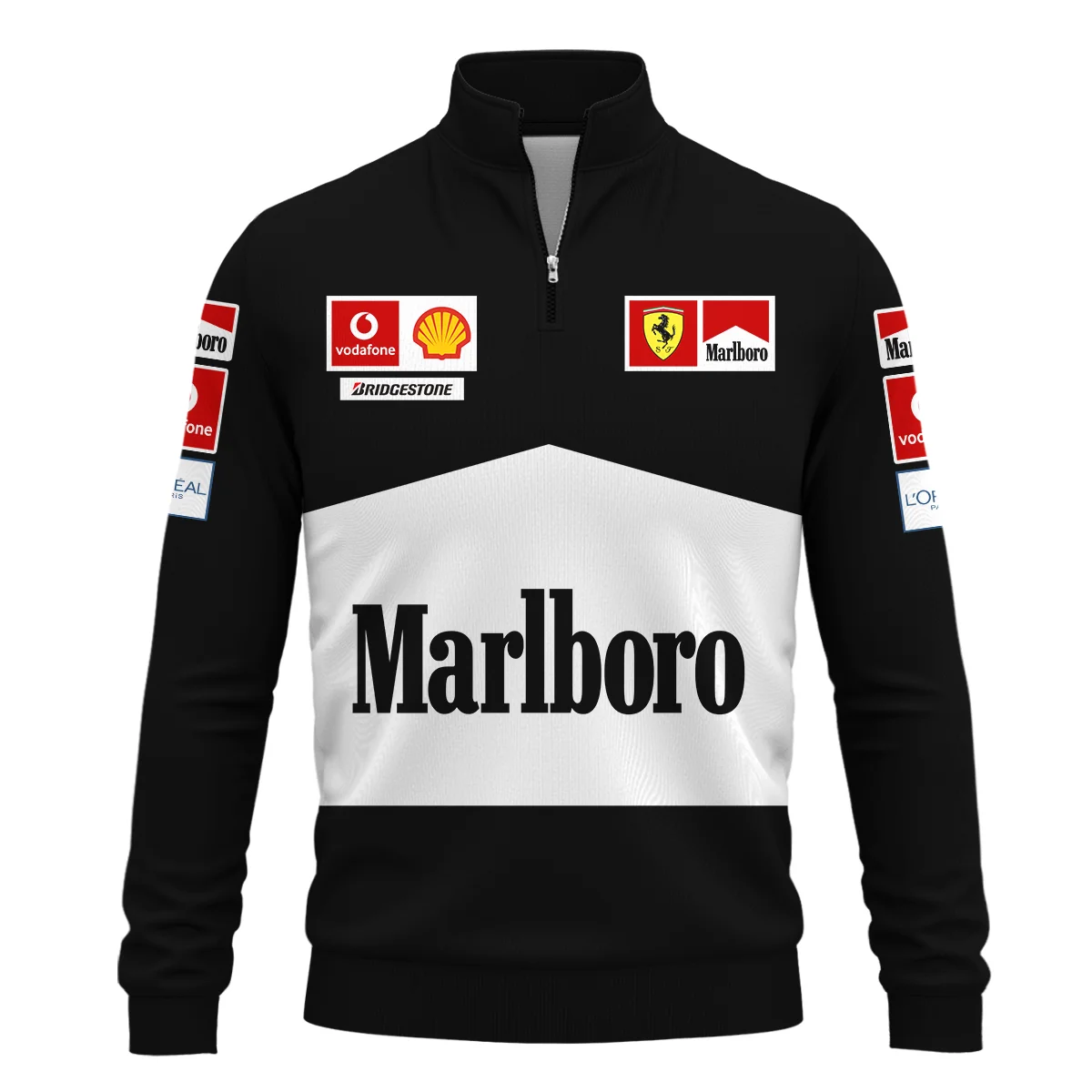 Scuderia Ferrari Racing F1 QuarterZip-Sweatshirt All Over Prints BLF1R26325AQTZ - Black 2
