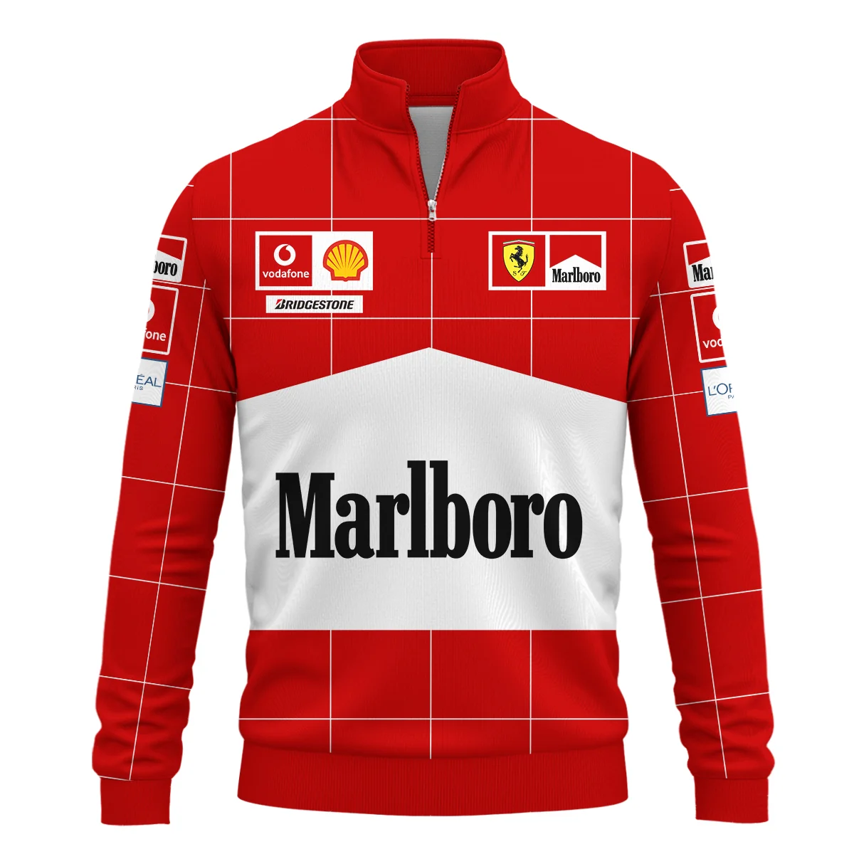 Scuderia Ferrari Racing F1 QuarterZip-Sweatshirt All Over Prints BLF1R26325AQTZ - Red 1