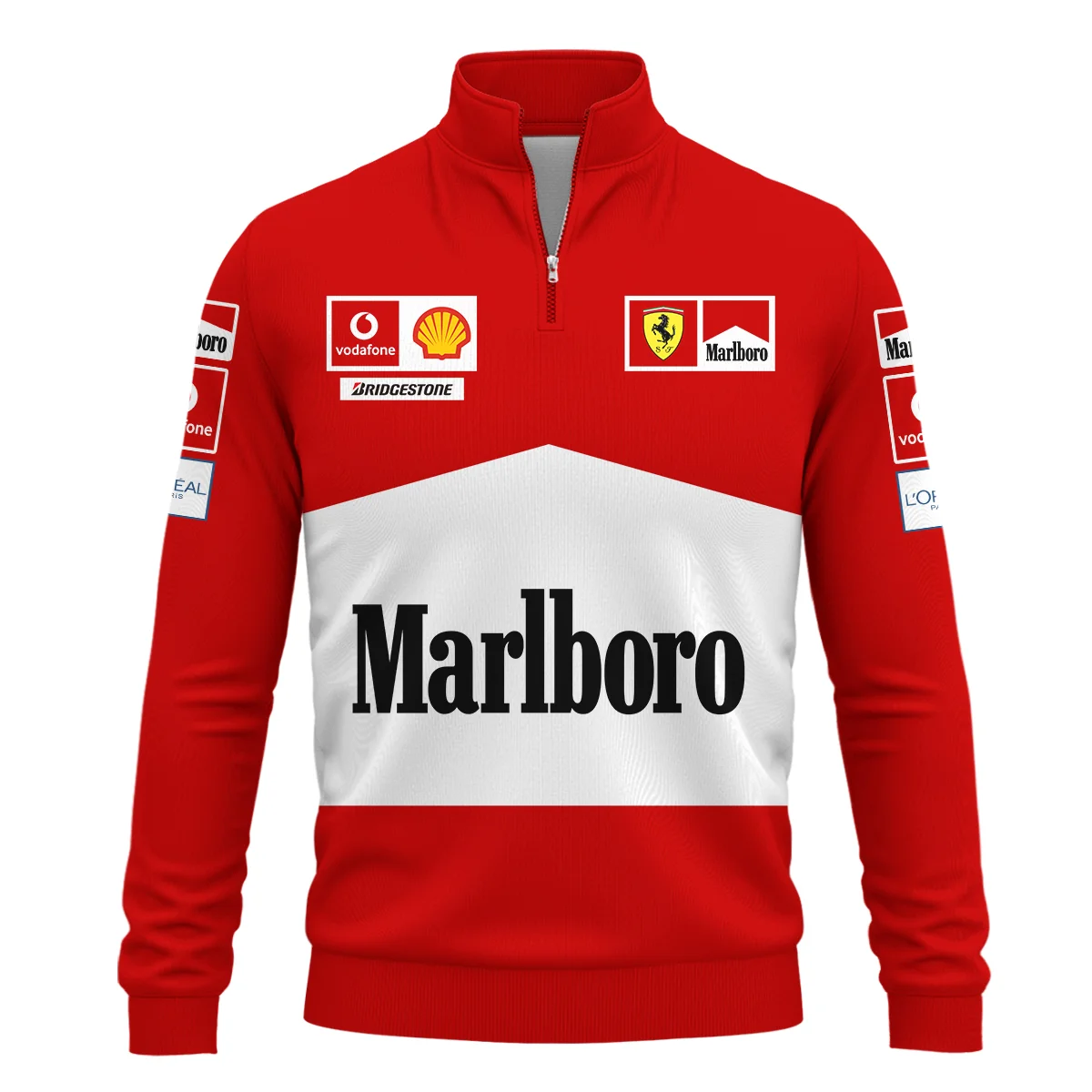 Scuderia Ferrari Racing F1 QuarterZip-Sweatshirt All Over Prints BLF1R26325AQTZ - Red 2