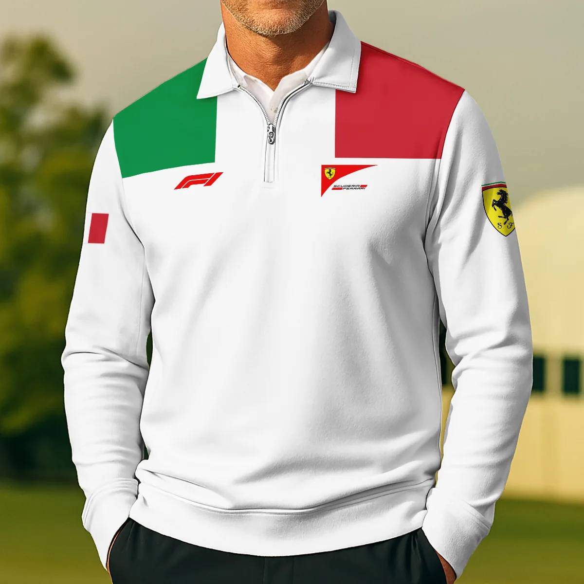 Scuderia Ferrari Racing F1 QuarterZip-Sweatshirt All Over Prints BLFRR2425A1QTZ