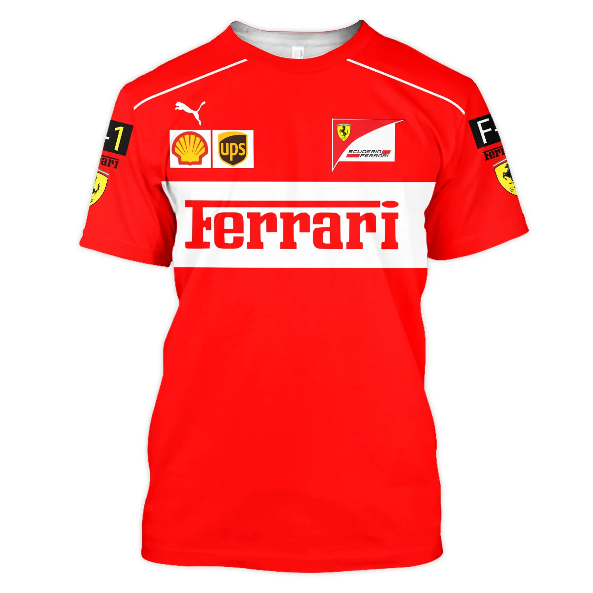 Scuderia Ferrari Racing F1 T-Shirt All Over Prints BLF1R21325ATS - Red