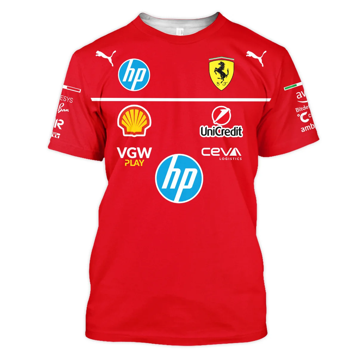 Scuderia Ferrari Racing F1 T-Shirt All Over Prints BLF1R23325ATS - Red
