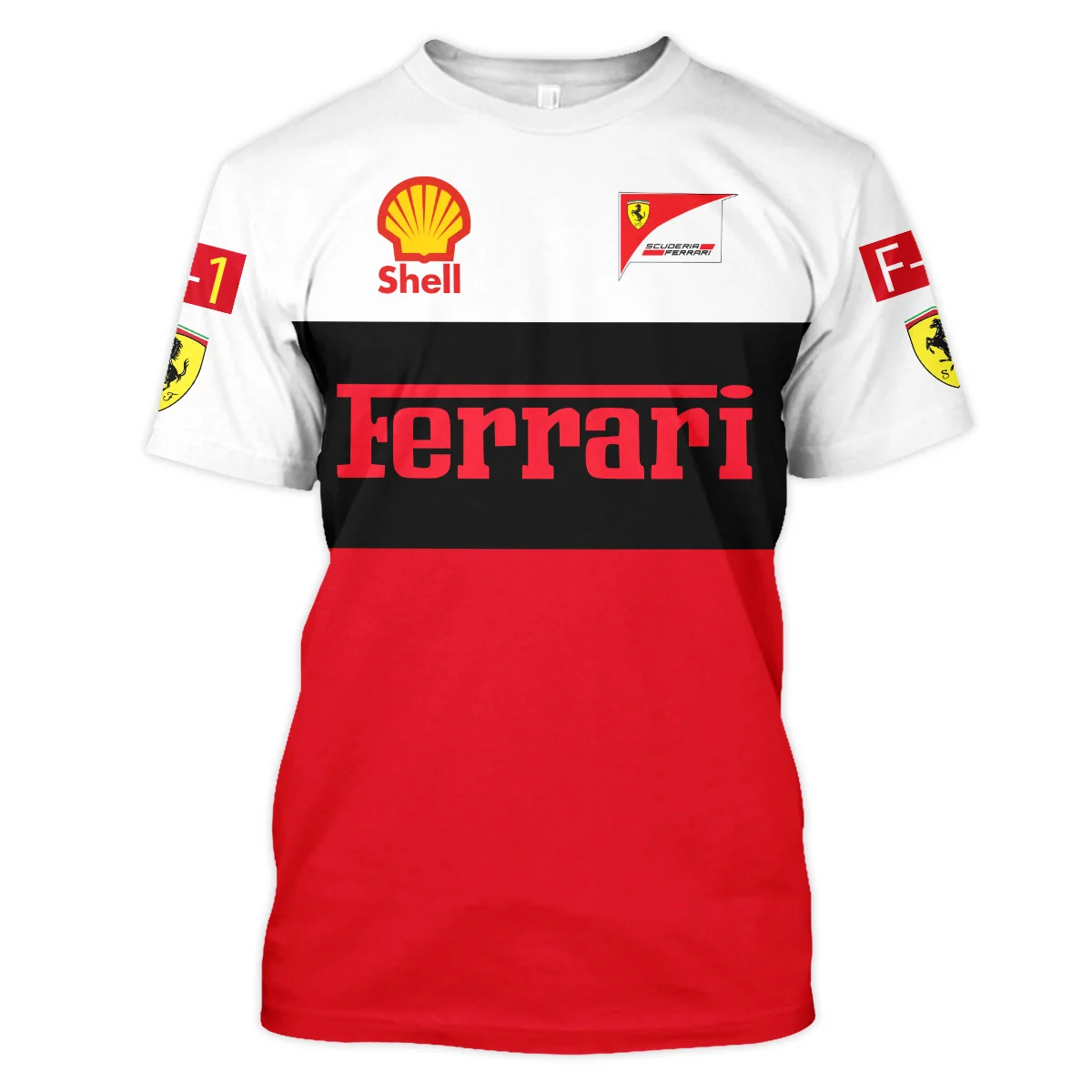 Scuderia Ferrari Racing F1 T-Shirt All Over Prints BLF1R25325ATS - White Red