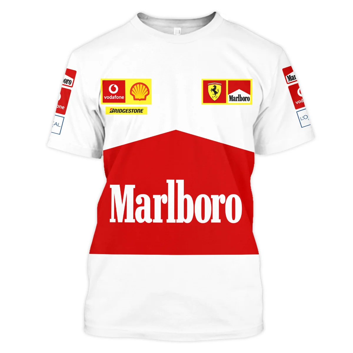 Scuderia Ferrari Racing F1 T-Shirt All Over Prints BLF1R26325ATS - White 2