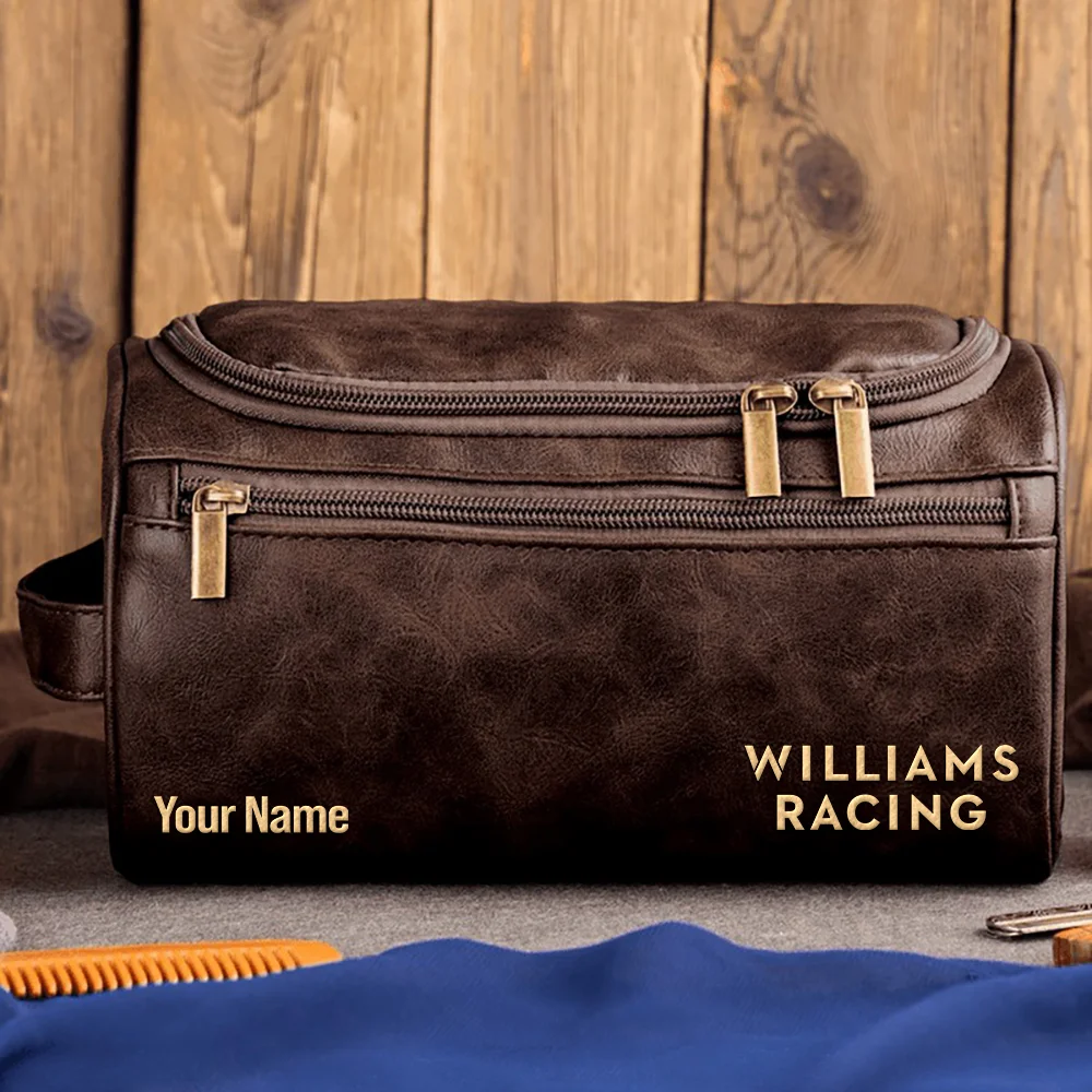 Williams F1 Team - Personalized Leather Toiletry Bag BL18425A1WIL - Coffee