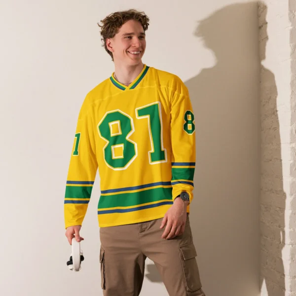 Oscar Piastri McLaren F1 V Neck Hockey Jersey BLF18525A3HJY - Green Gold - Image 3