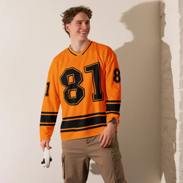 Oscar Piastri McLaren F1 V Neck Hockey Jersey BLF18525A5HJY - Papaya - Image 3
