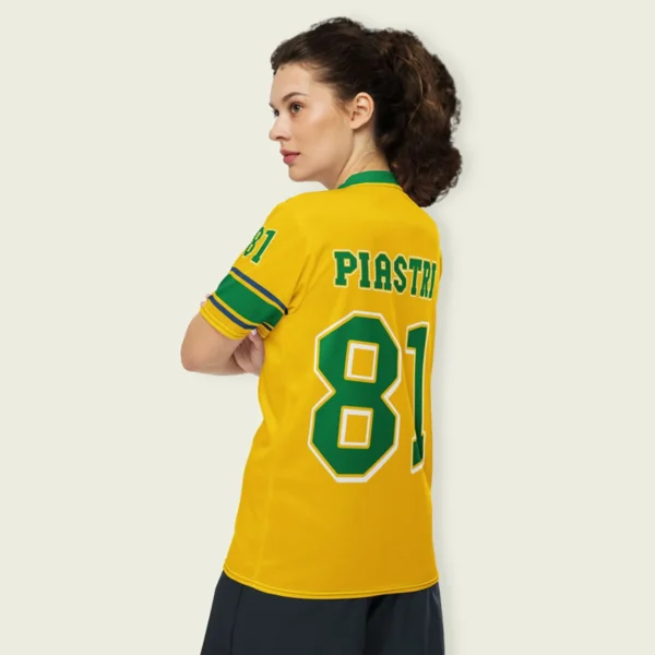 Oscar Piastri McLaren F1 Cross V-neck Jersey BLF18525B3VY - Green Gold - Image 4