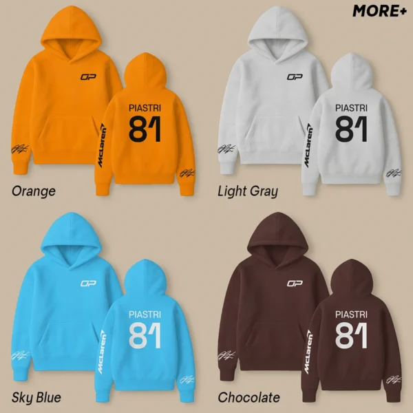 Oscar Piastri McLaren F1 Fashion Clothing For Racing Fans Unisex Hoodie BLOP25425 - Black - Image 3