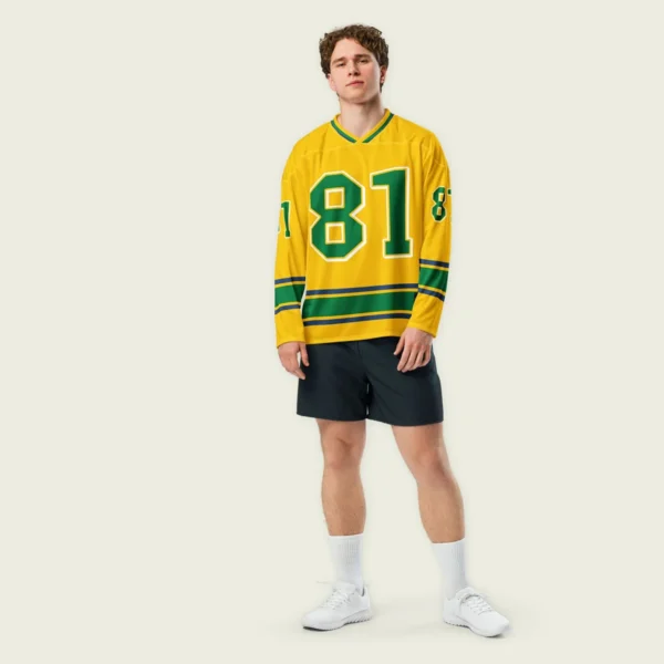Oscar Piastri McLaren F1 V Neck Hockey Jersey BLF18525A3HJY - Green Gold - Image 5