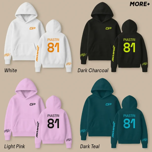 Oscar Piastri McLaren F1 Fashion Clothing For Racing Fans Unisex Hoodie BLOP25425 - Black - Image 4