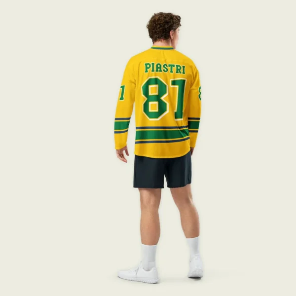 Oscar Piastri McLaren F1 V Neck Hockey Jersey BLF18525A3HJY - Green Gold - Image 6