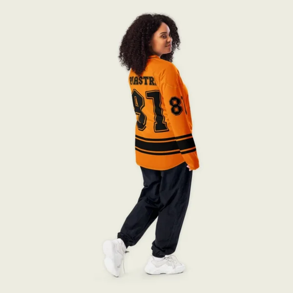 Oscar Piastri McLaren F1 V Neck Hockey Jersey BLF18525A5HJY - Papaya - Image 6