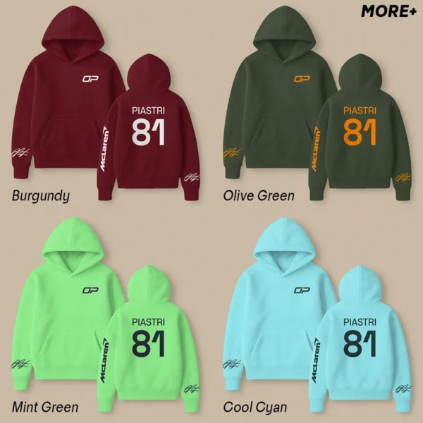Oscar Piastri McLaren F1 Fashion Clothing For Racing Fans Unisex Hoodie BLOP25425 - Black - Image 5
