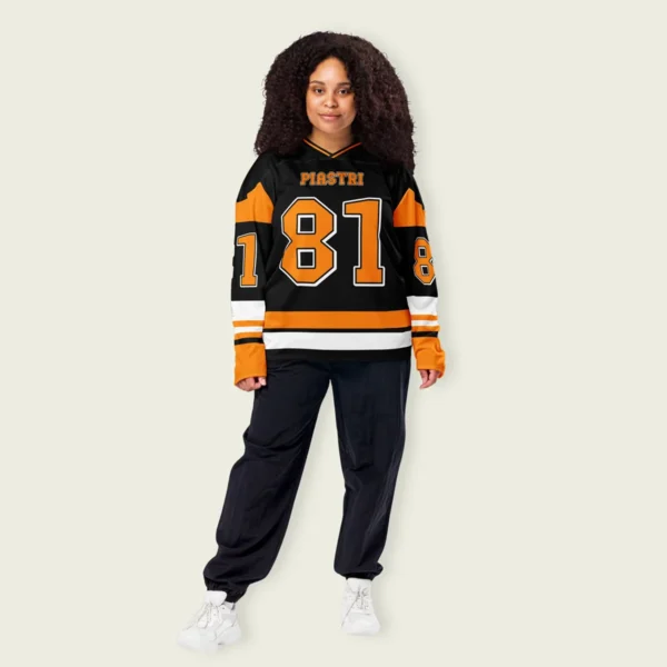 Oscar Piastri McLaren F1 V Neck Hockey Jersey BLF18525A2HJY - Black Papaya - Image 7