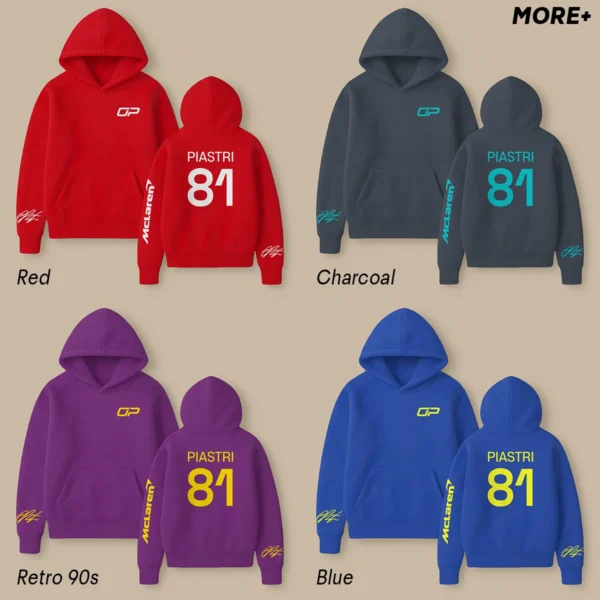 Oscar Piastri McLaren F1 Fashion Clothing For Racing Fans Unisex Hoodie BLOP25425 - Black - Image 7