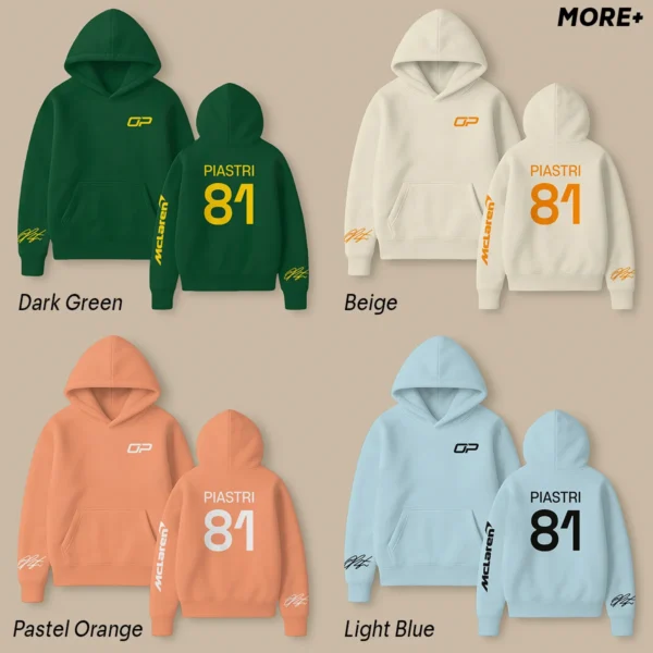 Oscar Piastri McLaren F1 Fashion Clothing For Racing Fans Unisex Hoodie BLOP25425 - Black - Image 8