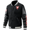 Sydney Swans AFL Exclusive Logo Leather Baseball Jacket Sleeves HOAFL310525BBJ01SYD - Black