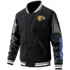 West Coast Eagles AFL Exclusive Logo Leather Baseball Jacket Sleeves HOAFL310525BBJ01WCE - Black