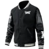 PXG Exclusive Logo Leather Baseball Jacket Sleeves Golf HOGF300525BB01PXG - Black