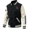 Adelaide Crows AFL Exclusive Logo Leather Baseball Jacket Sleeves HOAFL310525BBJ01ADEL - Black White