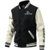 Cobra Golf Exclusive Logo Leather Baseball Jacket Sleeves Golf HOGF300525BB01CB - Black White