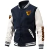 Hawthorn Hawks AFL Exclusive Logo Leather Baseball Jacket Sleeves HOAFL310525BBJ01HAW - Dark Blue