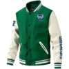Geelong Cats AFL Exclusive Logo Leather Baseball Jacket Sleeves HOAFL310525BBJ01GEEL - Green