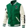 Port Adelaide Power AFL Exclusive Logo Leather Baseball Jacket Sleeves HOAFL310525BBJ01PORT - Green