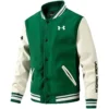 Under Armour Exclusive Logo Leather Baseball Jacket Sleeves Golf HOGF300525BB01UA - Green