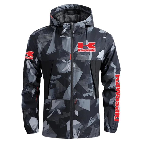 Kawasaki Exclusive Logo Outdoor Coat Waterproof HOMOT030625A01KAW - Black