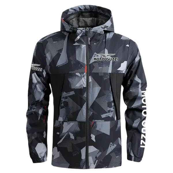 Moto Guzzi Exclusive Logo Outdoor Coat Waterproof HOMOT030625A01MGU - Black