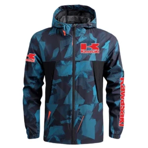 Kawasaki Exclusive Logo Outdoor Coat Waterproof HOMOT030625A01KAW - Blue