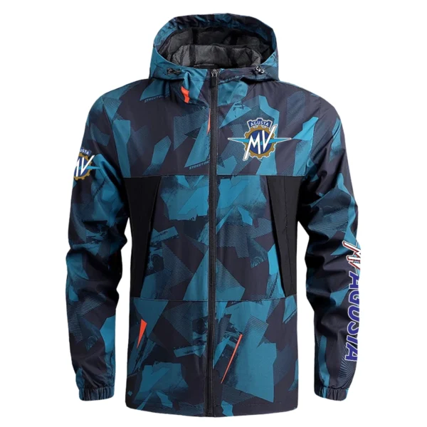MV Agusta Exclusive Logo Outdoor Coat Waterproof HOMOT030625A01MVA - Blue