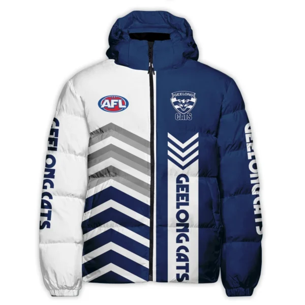 Geelong Cats Australian Football League Exclusive Logo Down & Puffer Jackets All Over Prints HOAFL230525DPJ01GEEL
