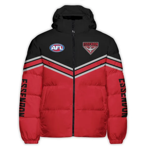 Essendon Bombers Australian Football League Exclusive Logo Down & Puffer Jackets All Over Prints HOAFL240525DPJ01ESS - Image 2